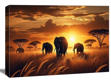 Canvas schilderij afrika olifant 120 x 80 cm 5050