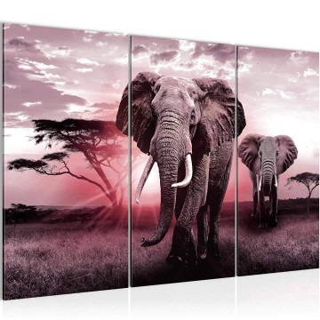 Canvas schilderij afrika olifant 15 130 x 80 cm 007631