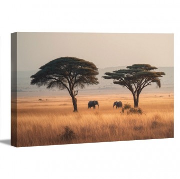 Canvas schilderij afrika olifanten 120 x 80 cm 5082