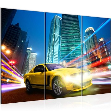 Canvas schilderij auto stad 1 130 x 80 cm 011331