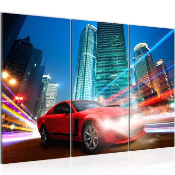 Canvas schilderij auto stad 2 130 x 80 cm 011331