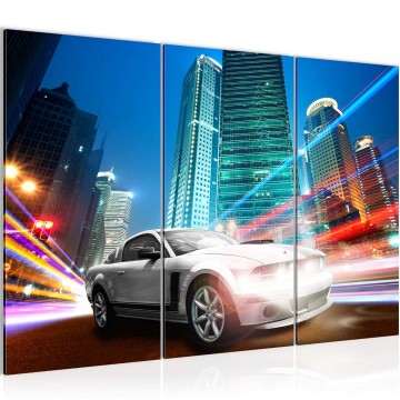 Canvas schilderij auto stad 3 130 x 80 cm 011331