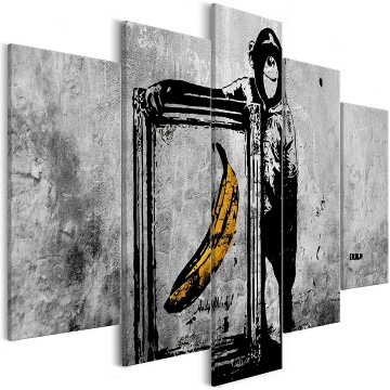 Canvas schilderij banksy   andy warhol 1 240 x 112 cm