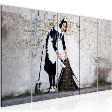 Canvas schilderij banksy   carpet 2 220 x 80 cm