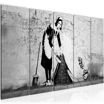 Canvas schilderij banksy   carpet 3 220 x 80 cm