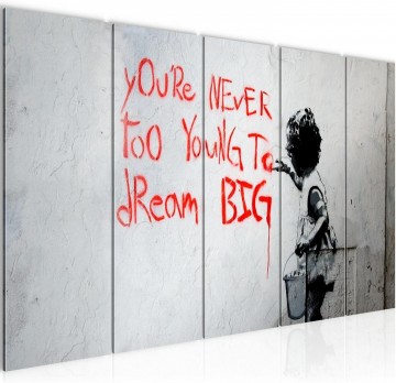 Canvas schilderij banksy   dream big 220 x 80 cm 040655b