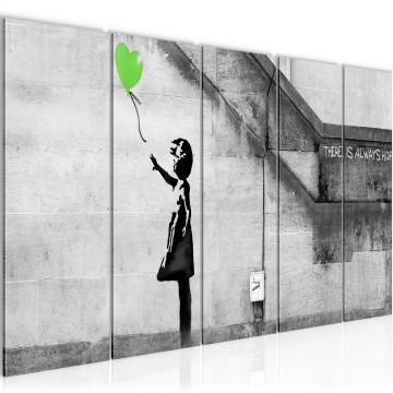 Canvas schilderij banksy   hope 1 170 x 60 cm 301656b