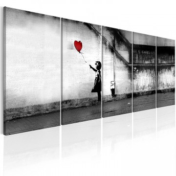 Canvas schilderij banksy   hope 240 x 90 cm