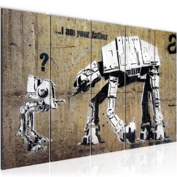 Canvas schilderij banksy   im your father2 200 x 80 cm wwwuwhuisinrichtingnl 0
