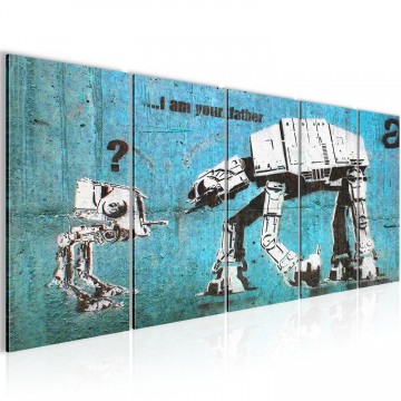 Canvas schilderij banksy   im your father3 200 x 80 cm wwwuwhuisinrichtingnl