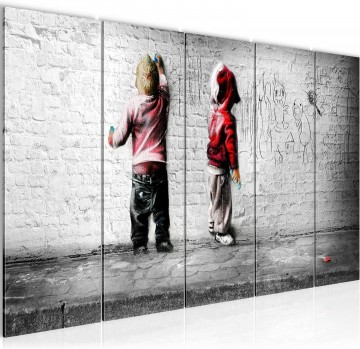 Canvas schilderij banksy   kinderen 220 x 80 cm 039256c