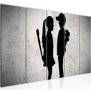 Canvas schilderij banksy   liefde 170 x 60 cm 302156a