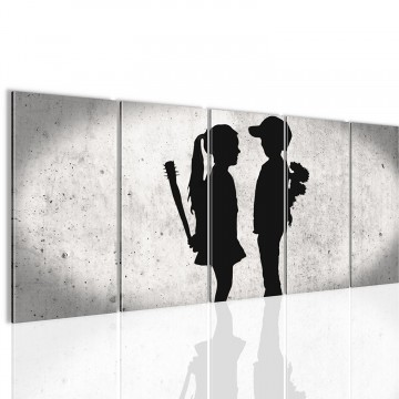 Canvas schilderij banksy   liefde 200 x 80 cm wwwuwhuisinrichtingnl