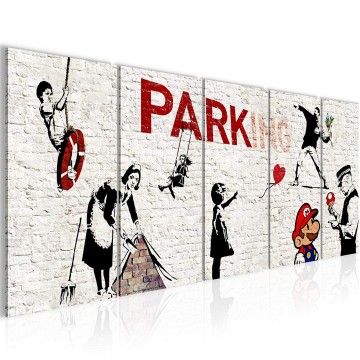 Canvas schilderij banksy   parking 1 200 x 80 cm 013255p
