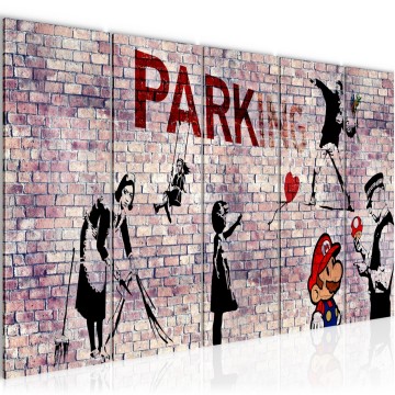 Canvas schilderij banksy   parking 170 x 60 cm 013256b
