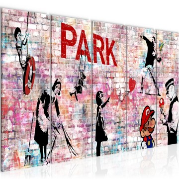 Canvas schilderij banksy   parking 170 x 60 cm 013256c