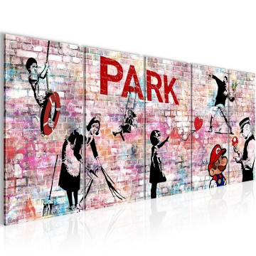 Canvas schilderij banksy   parking 3 200 x 80 cm 013255p