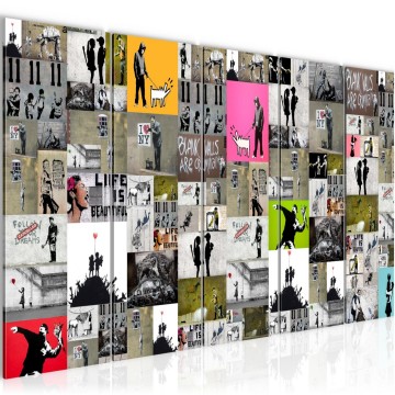 Canvas schilderij banksy   verzamel 170 x 60 cm 302756a
