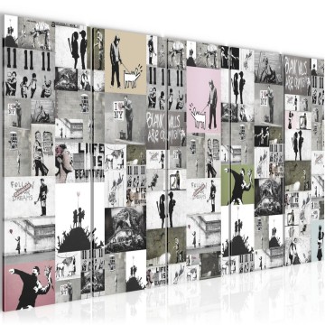 Canvas schilderij banksy   verzamel 170 x 60 cm 302756b