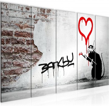 Canvas schilderij banksy   wall 220 x 80 cm 040455b
