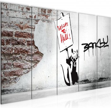 Canvas schilderij banksy   wall 220 x 80 cm 040455c