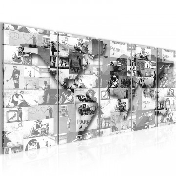 Canvas schilderij banksy   wereld 4 200 x 80 cm wwwuwhuisinrichtingnl