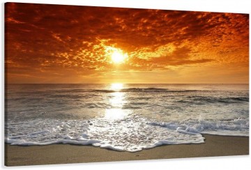 Canvas schilderij beautiful sunset 80 x 60 cm 4038