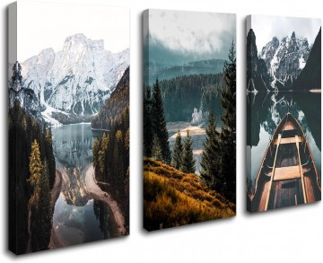 Canvas schilderij bergmeer 130 x 80 cm 4425