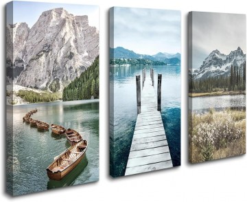 Canvas schilderij bergmeer 130 x 80 cm 4428