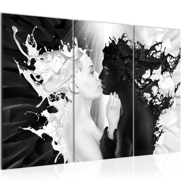 Canvas schilderij black  white 2 130 x 80 cm 005031