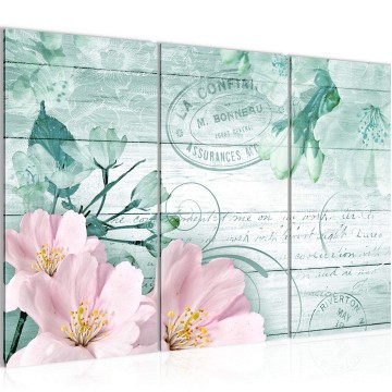 Canvas schilderij bloemen vintage 2 130 x 80 cm 210031