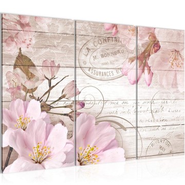 Canvas schilderij bloemen vintage 3 130 x 80 cm 210031