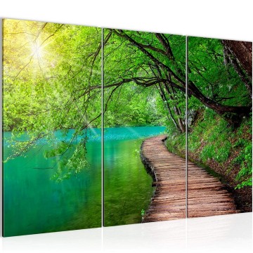 Canvas schilderij bospad 1 130 x 80 cm 003231