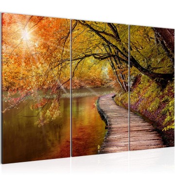 Canvas schilderij bospad 2 130 x 80 cm 003231