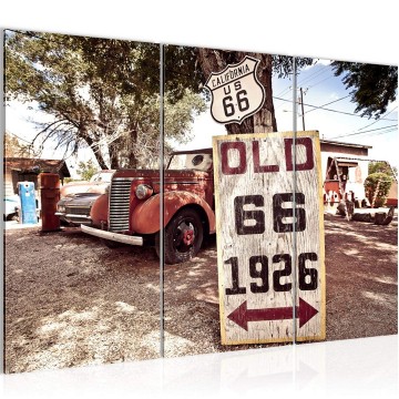 Canvas schilderij classic car route 66 1 130 x 80 cm 609831