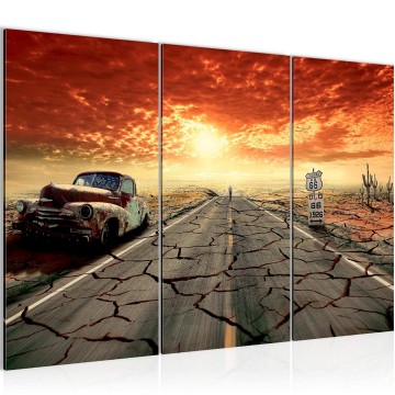 Canvas schilderij classic car route 66 4 130 x 80 cm 600331