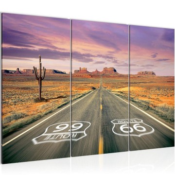 Canvas schilderij classic car route 66 7 130 x 80 cm 600331