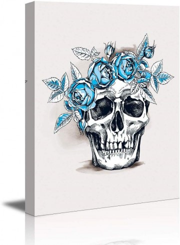 Canvas schilderij doodshoofd 80 x 60 cm 4021