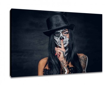 Canvas schilderij doodshoofd 80 x 60 cm 4032