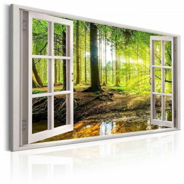 Canvas schilderij herfstbos 120 x 80 cm 5001