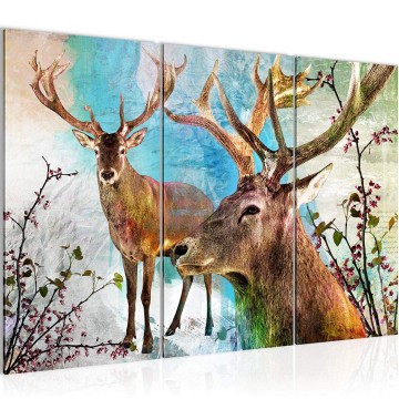 Canvas schilderij herten 4 130 x 80 cm 012031