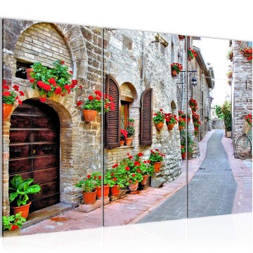Canvas schilderij italiaanse straten 3 130 x 80 cm 607731