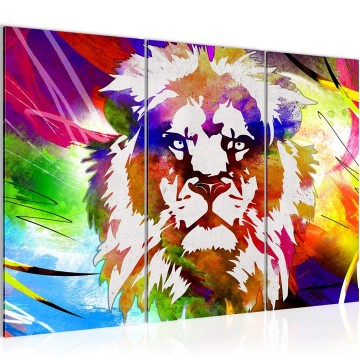 Canvas schilderij leeuw 10 130 x 80 cm 007331