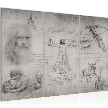 Canvas schilderij leonardo da vinci 3 130 x 80 cm 008931