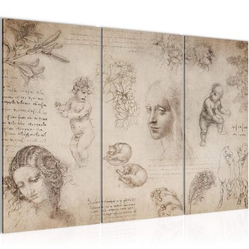 Canvas schilderij leonardo da vinci 4 130 x 80 cm 010331