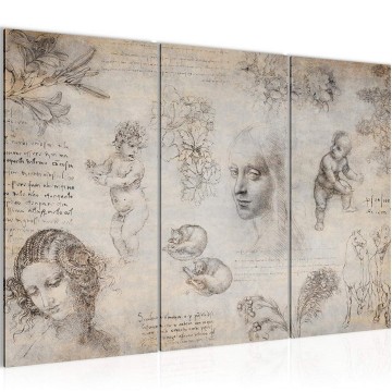 Canvas schilderij leonardo da vinci 5 130 x 80 cm 010331