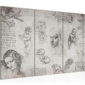 Canvas schilderij leonardo da vinci 6 130 x 80 cm 010331