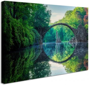 Canvas schilderij natuur brug 80 x 60 cm 4013