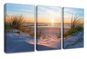 Canvas schilderij noordzee zonsondergang 130 x 80 cm 4422