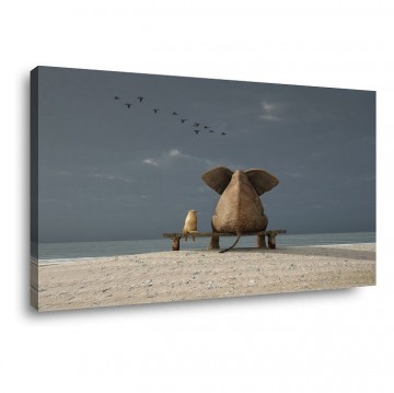 Canvas schilderij olifant 80 x 60 cm 4058